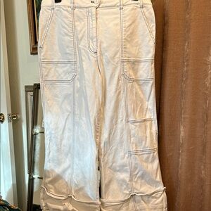 Maeve Cream Wide Leg Pants